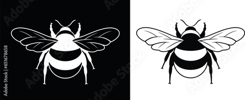 Bumblebee logo. Isolated bumblebee on white background. Wasp