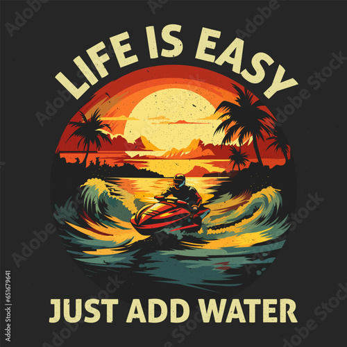 Jet Ski Vintage tshirt design vector illustration