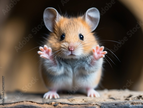 adorable hamster standing on his rear paws