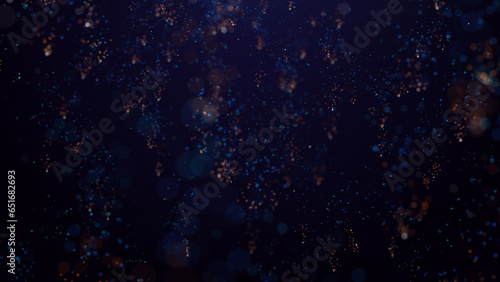 3D rendering of brightly colored particle confetti descends elegantly, swirling through the air © Vitaly