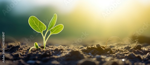 Slika na platnu Crop plants in the field reaching for the sun