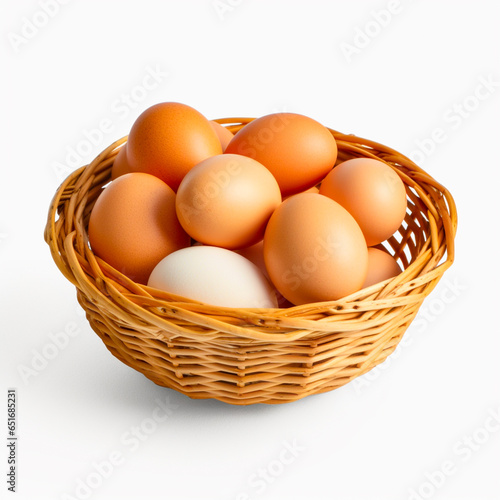 Wallpaper Mural Ai generated image of eggs in the basket with whte background Torontodigital.ca
