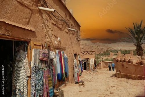 Fototapeta hilltop village of Ait ben Haddou,  Morocco .