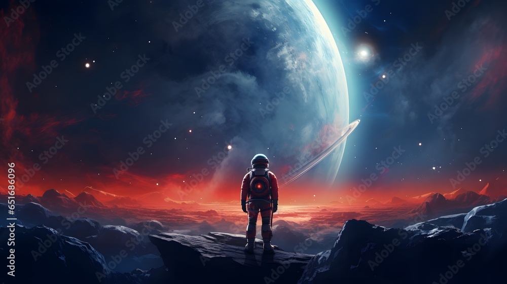 Fototapeta premium un astronaute dans l'espace, généré par IA