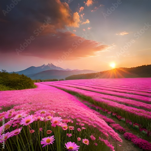 lavender field at sunrise