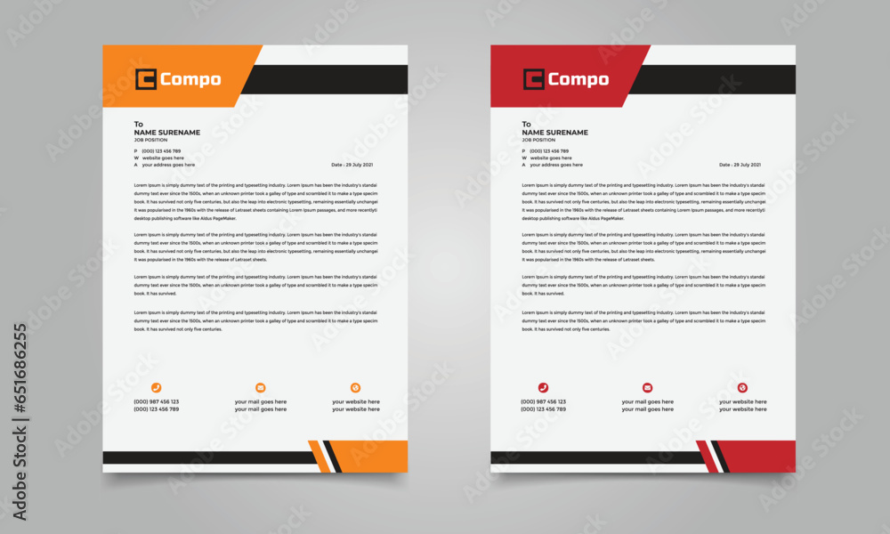 Modern Corporate Letterhead design template Modern Corporate Letterhead design template