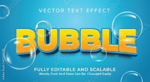 text effect bubble, text effect bubble ilustration blue yellow, text effect bubble yellow