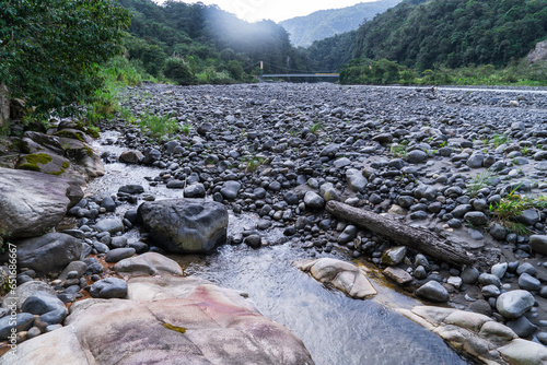 Panoramic landscape of the Pastaza river in the Ecuadorian jungle