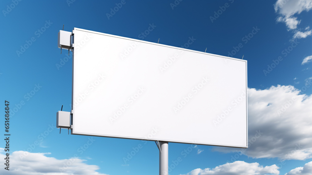 Elevate Your Vision: Mock-Up Outdoor Billboard on a Background of Clear Blue Sky Elevate Your Vision: Mock-Up Outdoor Billboard on a Background of Clear Blue Sky