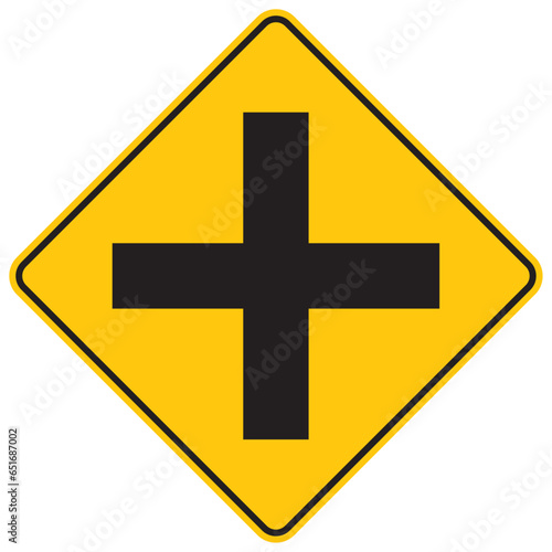 intersección de vías, icono, vector, símbolo, silueta, ilustración, señal de prevención, señal color amarillo, pictograma, rombo, preventivo, señales, imagen, indicar, norma, normatividad, anuncio, es