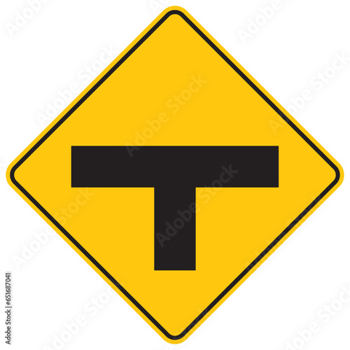 intersección en t, icono, vector, símbolo, silueta, ilustración, señal de prevención, señal color amarillo, pictograma, rombo, preventivo, señales, imagen, indicar, norma, normatividad, anuncio, están