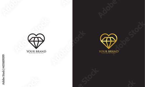 Love diamond logo, vector graphic design