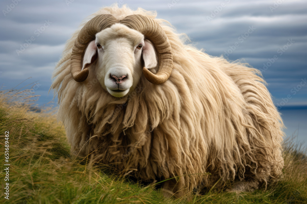 Long-haired sheep in the wild