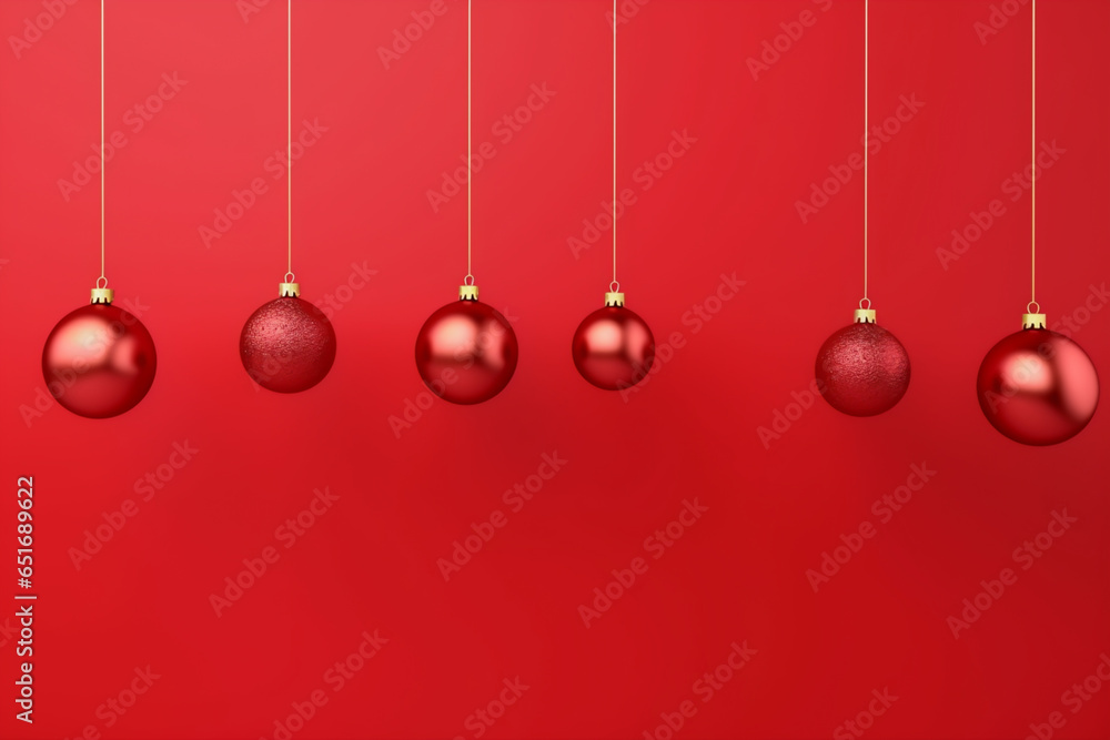 Christmas background. Christmas ornaments banner template copy space for text. New year concept with red colored banner Christmas background. Christmas ornaments banner template copy space for text. New year concept with red colored banner