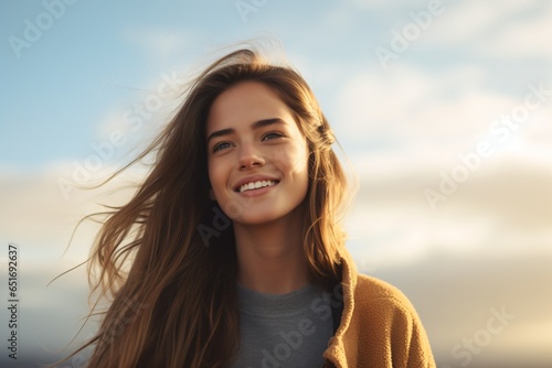 Portrait of a beautiful woman laughing