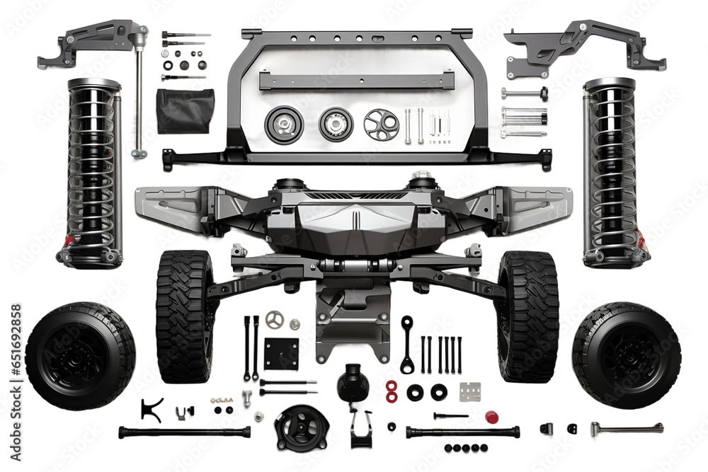 Car lifting kit isolated on a transparent background, Generative Ai