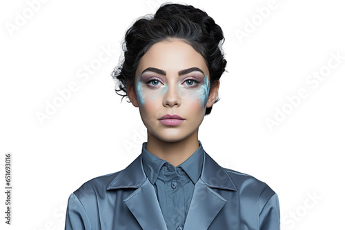 Confident model portrait isolated on a transparent background, Generative Ai