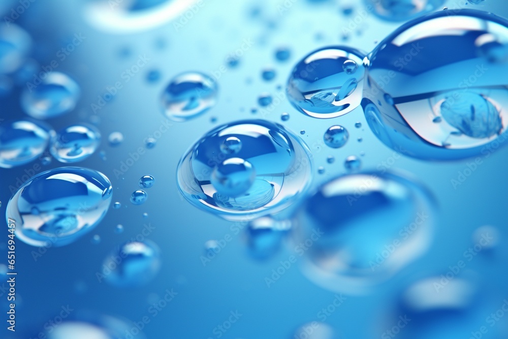 blue water drops, Generative AI