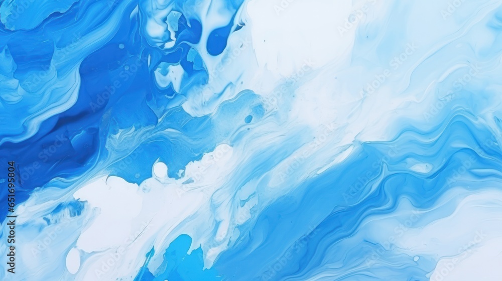 An abstract background characterized by the dynamic mixing of vivid blue and white colors, creating an uneven surface with various tints and shades. This artwork showcases a visually intriguing play An abstract background characterized by the dynamic mixing of vivid blue and white colors, creating an uneven surface with various tints and shades. This artwork showcases a visually intriguing play