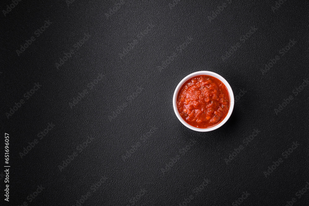 Delicious red Napoletana sauce with onions, salt, spices and herbs Delicious red Napoletana sauce with onions, salt, spices and herbs