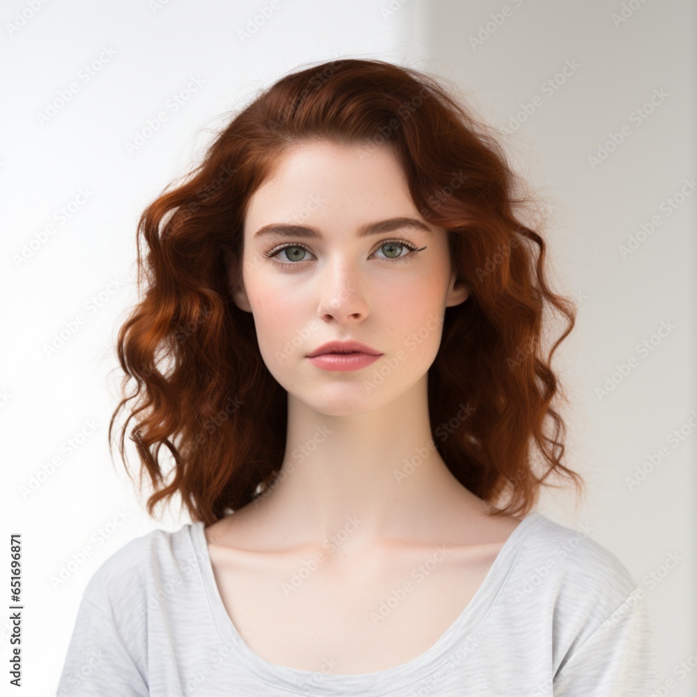 Fototapeta premium woman, hair, beauty, model, face, makeup, hairstyle, studio, skin, elegance, person, style, lady, model, face, makeup, close-up, sensuality, cosmetic, beautiful appearance, generative AI