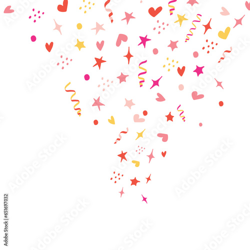 confetti, hearts, stars for promotions and events . party, diary, decorate, event. Vector illustration.
