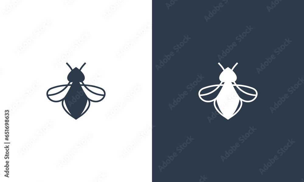 bee love vector logo design
