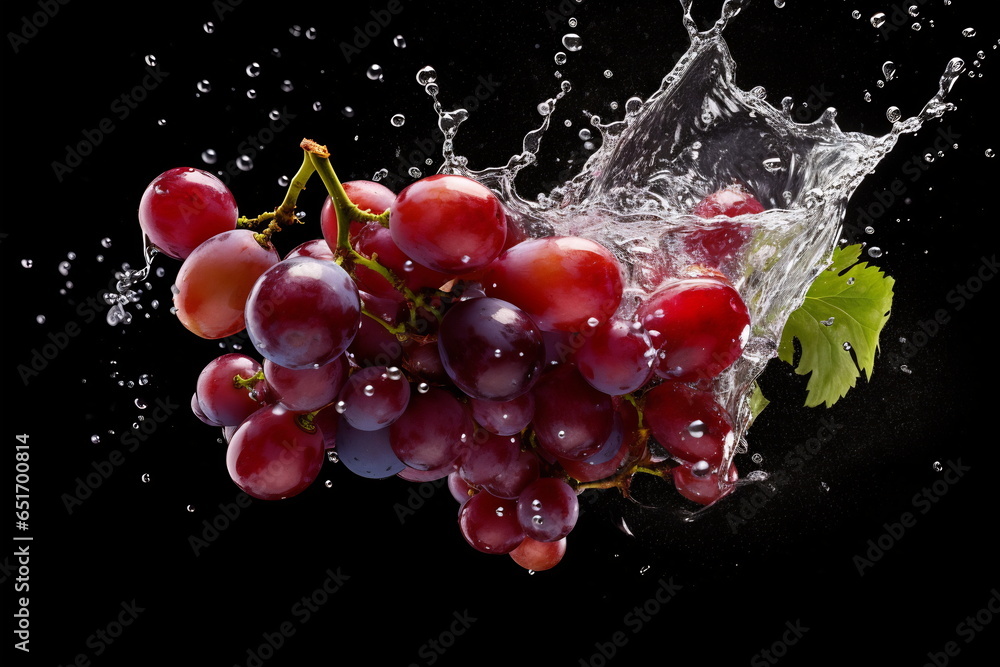 Grapes fruit in a splash of water Grapes fruit in a splash of water
