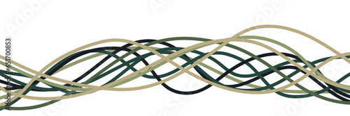 Abstract flowing wavy line in green color scheme isolated on white background vector illustration good for wallpaper  backdrop  banner  and design template