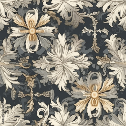 Historical and traditional patterns and motifs seamless pattern  AI Generated