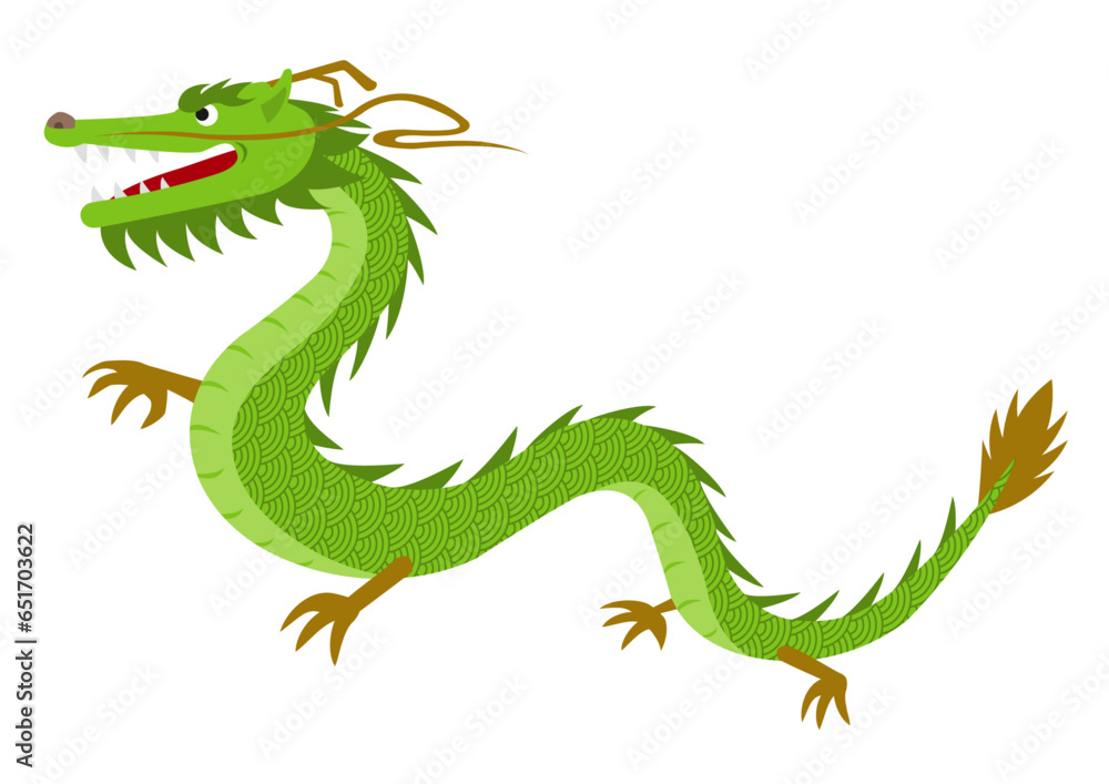 Obraz premium 横向きの龍のイラスト