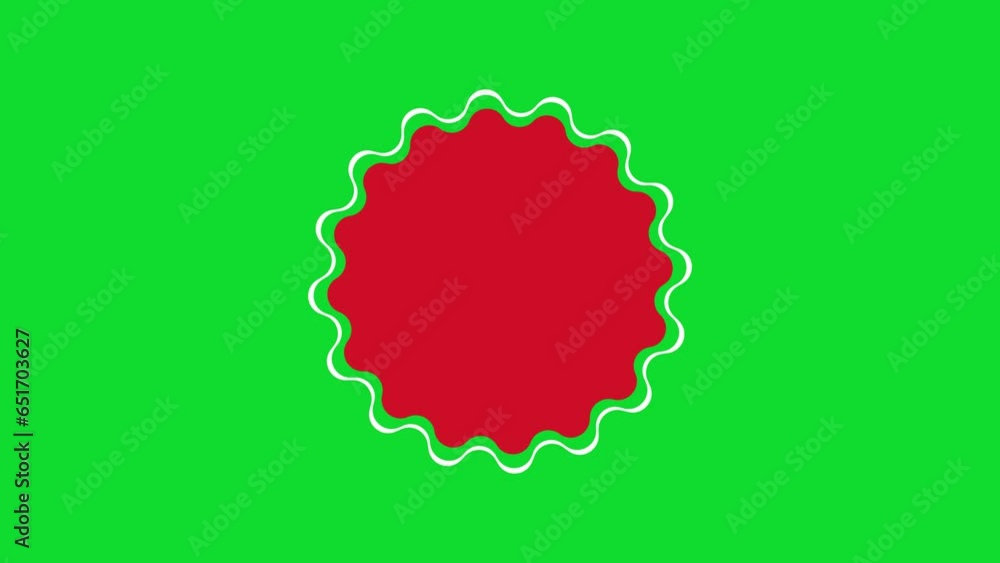 Sale Discount Sticker Wavy Circle Shape on Green Background Sale Discount Sticker Wavy Circle Shape on Green Background