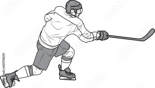Hockey Player NHL illustration detailed, ice hockey, man 3