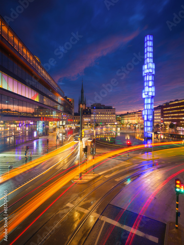 Sergels Square, Stockholm, Sweden. Popular place in the capital of Sweden. Pu...