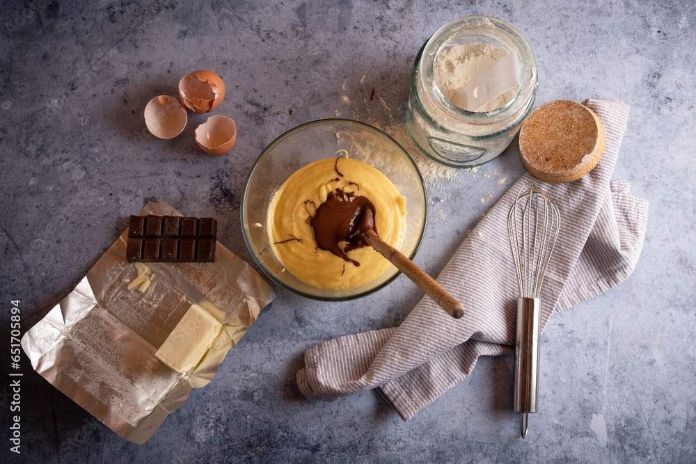 Préparation d’un gâteau marbré Préparation d’un gâteau marbré