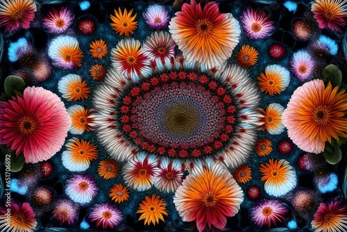 Blossoms in Bloom: A Kaleidoscope of Colorful Flowers in a Vase 3D