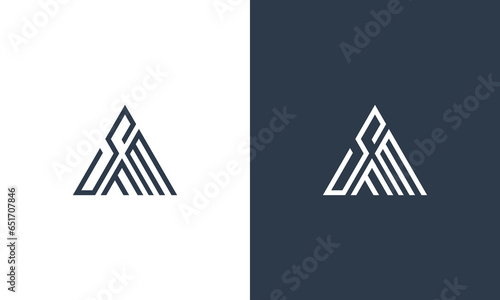 initials SFM triangular shape vector logo design
