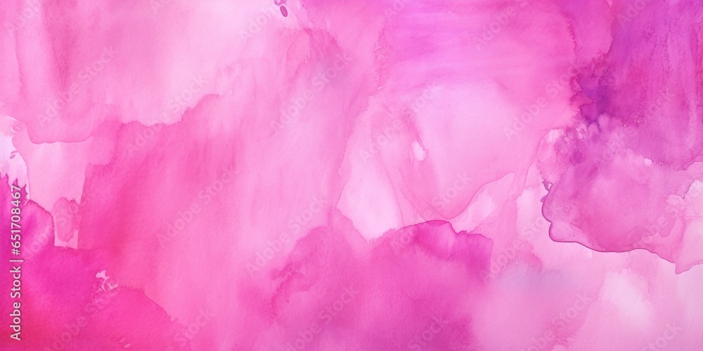 Abstract pink magenta watercolor painted paper texture background banner | Generative AI - obrazy, fototapety, plakaty 