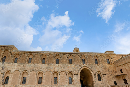 Mor Hananyo Monastery in Mardin Turkey. The famous tourist attraction is also known as Deyrulzafaran Monastery. 