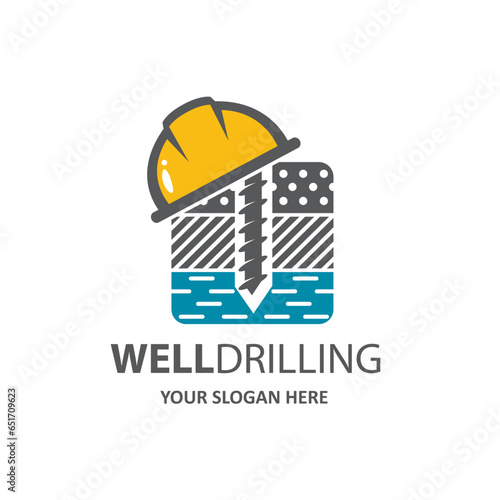 water well drilling isolated on white background