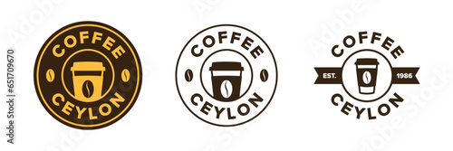 Coffee logo emblem. Modern and vintage coffee shop badge design. minimalist elegant café icon symbol.