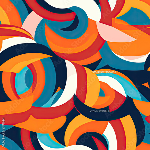 Retro Vibes Fun and vibrant patterns reminiscent of retro designs from the 60s or 70s vector art AI Generated photo