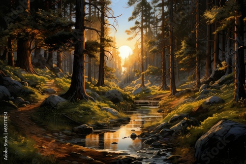 Journey through the Enchanted Pine Forest Wilderness  © ArtiStokist