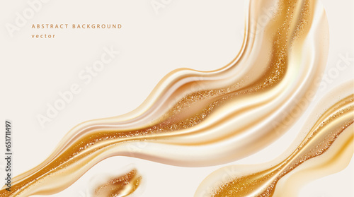 Aesthetic beige and gold golden dust glitter elegant shine background 3d render beauty display vector