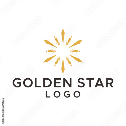Elegant Octagonal luxury golden flower tile pattern mandala logo design