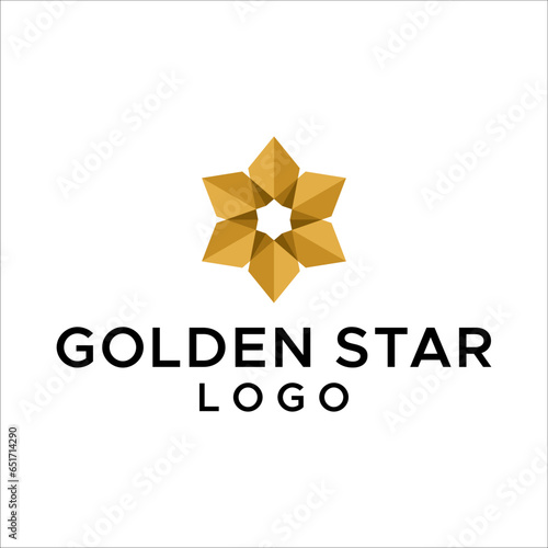 Elegant Octagonal luxury golden flower tile pattern mandala logo design