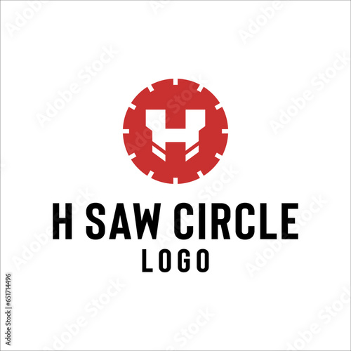 logo sawmill vector for woodworking company. initial letter carpentry template vector illustration for your brand photo