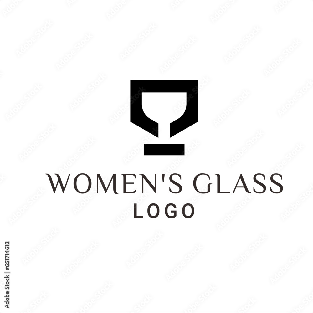 Wine glass beauty face woman bar logo Wine glass beauty face woman bar logo