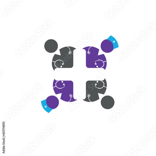 3d render of a pair of icons, logo for healthcare activities