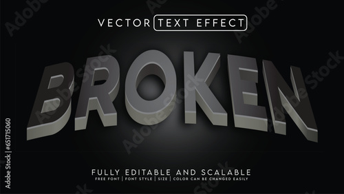 3D Text Effect _Fully Editable and Scalable Vector (Broken)